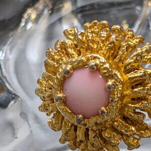 Goldplated coral ring size 5.5